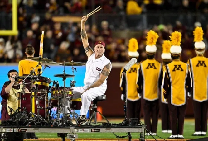 Red Hot Chili Peppers’ Chad Smith Teamed Up With Multiple Marching Bands.