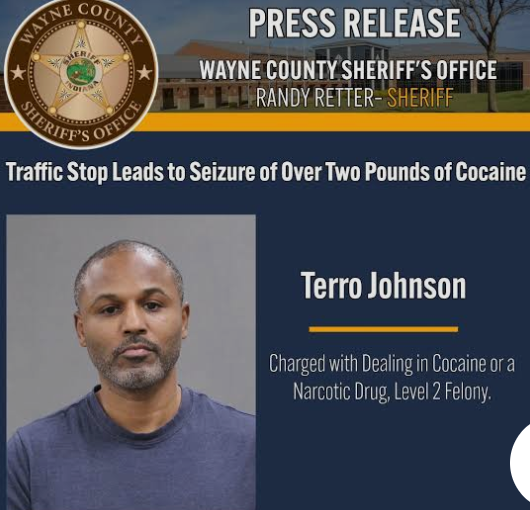 Wayne County Traffic Stop Leads to Major Cocaine Bust – Richmond Man Charged with Drug Dealing.