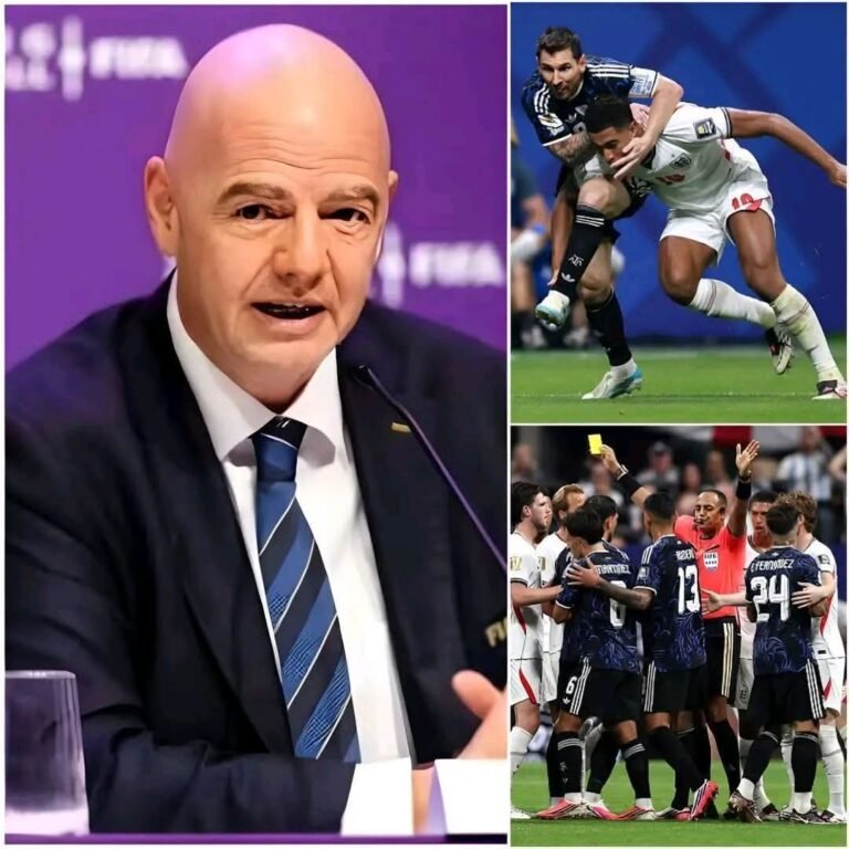 🚨 VOR 20 MINUTEN: FIFA-Präsident Gianni Infantino hat soeben eine entscheidende Entscheidung bezüglich des Spiels zwischen England und Argentinien getroffen. Nach der Überprüfung des Videomaterials gemeinsam mit dem Schiedsrichterteam (AR-Team) sowie der Analyse der Zusammenstöße zwischen den Spielern beider Mannschaften stellte er schwerwiegende Fehler des Schiedsrichters Ismail Elfath fest. Darüber hinaus zeigt ein Videoclip, wie Lionel Messi dem Schiedsrichter Elfath kurz vor dem Tor Argentiniens etwas ins Ohr flüstert. Diese Entscheidung des FIFA-Präsidenten erfolgte, nachdem diese B……