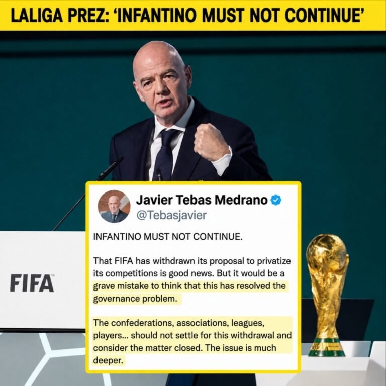 LaLiga-Präsident Tebas greift FIFA-Boss Infantino scharf an: „Infantino darf nicht weitermachen“